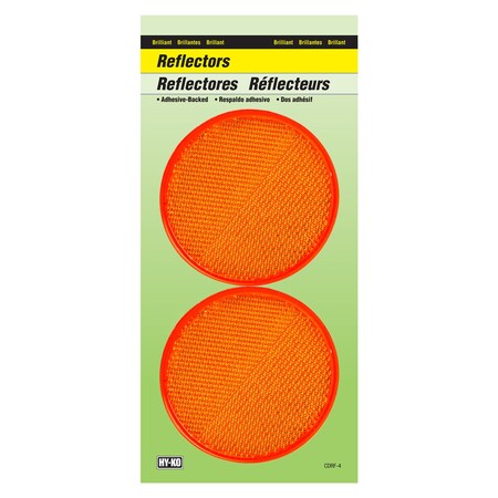 3.25In Carded Amber Reflector, 12PK